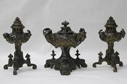 Set of three pastille burners, Bronze, partially gilt, French